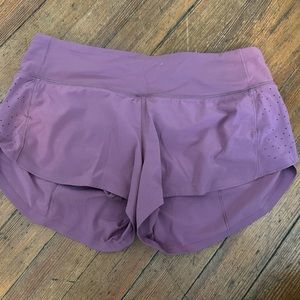 purple lulu lemon speed up shorts